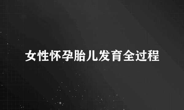 女性怀孕胎儿发育全过程