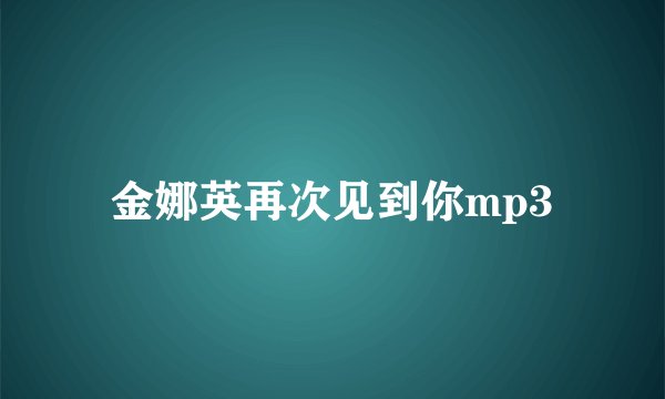 金娜英再次见到你mp3