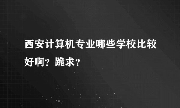 西安计算机专业哪些学校比较好啊？跪求？