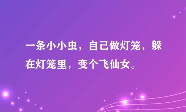 一条小小虫，自己做灯笼，躲在灯笼里，变个飞仙女。
