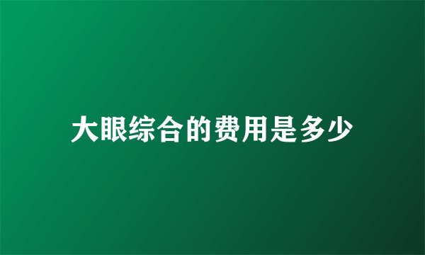 大眼综合的费用是多少