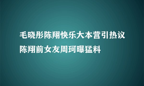 毛晓彤陈翔快乐大本营引热议陈翔前女友周珂曝猛料