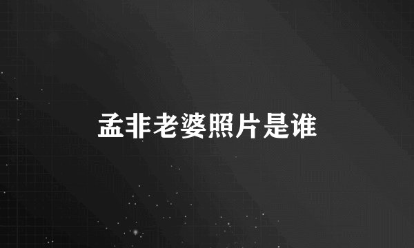 孟非老婆照片是谁