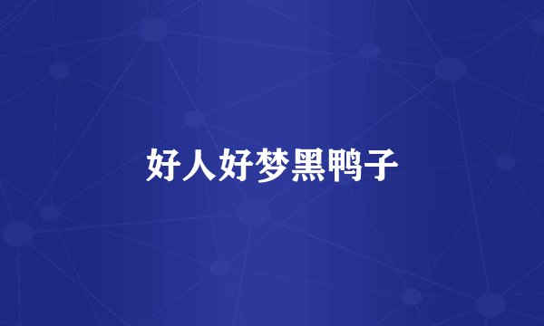 好人好梦黑鸭子
