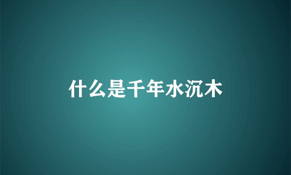 什么是千年水沉木