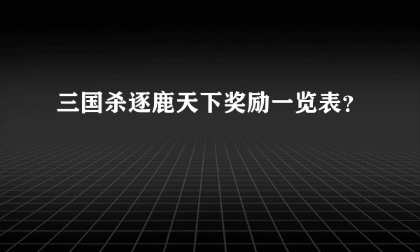 三国杀逐鹿天下奖励一览表?