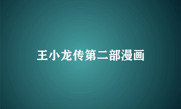 王小龙传第二部漫画