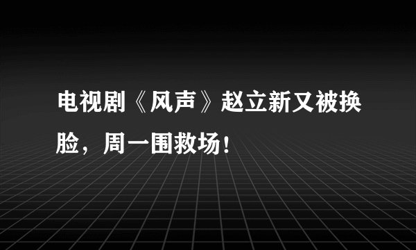 电视剧《风声》赵立新又被换脸，周一围救场！