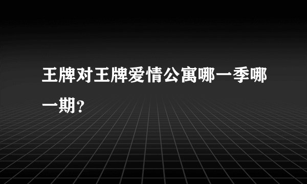 王牌对王牌爱情公寓哪一季哪一期？