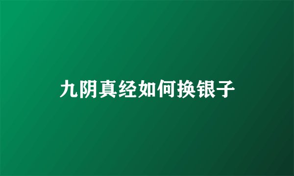 九阴真经如何换银子
