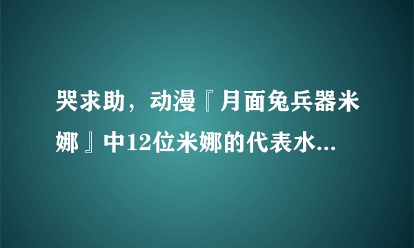 哭求助，动漫『月面兔兵器米娜』中12位米娜的代表水果蔬菜。