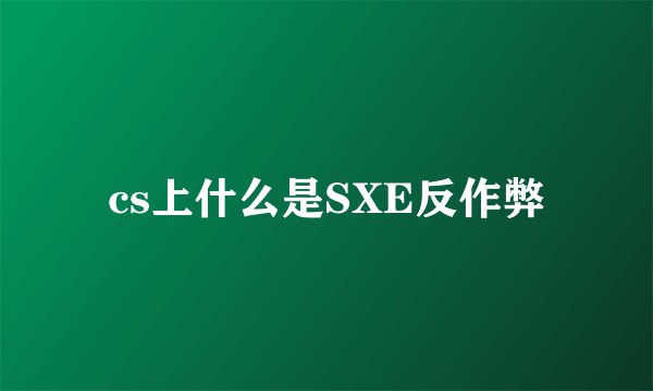 cs上什么是SXE反作弊