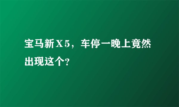 宝马新Ｘ5，车停一晚上竟然出现这个？