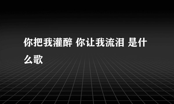 你把我灌醉 你让我流泪 是什么歌