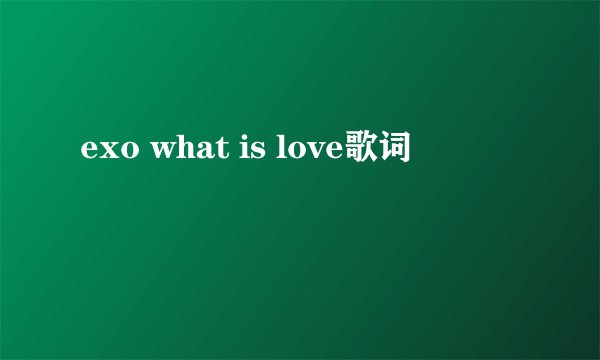 exo what is love歌词