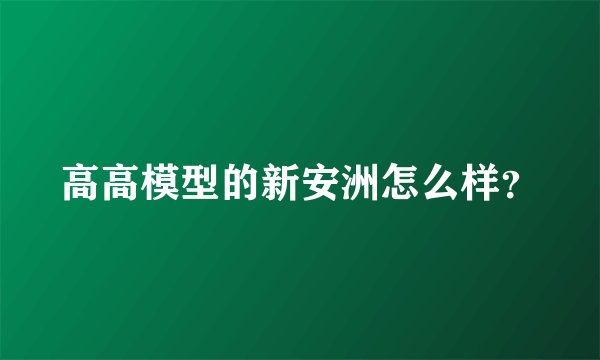 高高模型的新安洲怎么样？