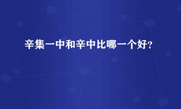 辛集一中和辛中比哪一个好？