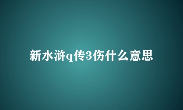 新水浒q传3伤什么意思