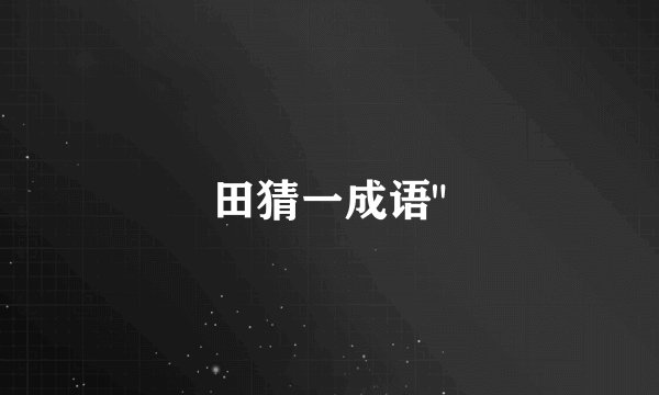 田猜一成语
