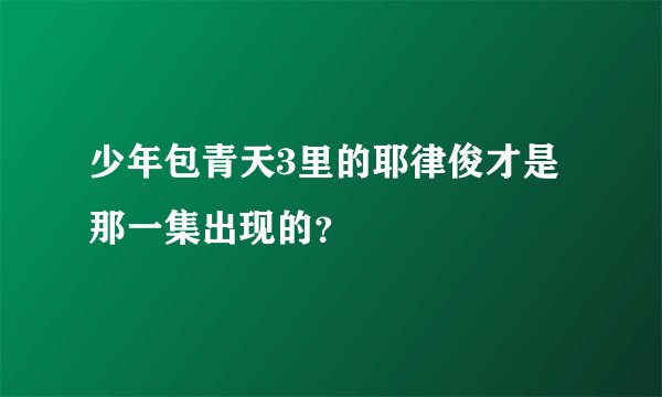 少年包青天3里的耶律俊才是那一集出现的？