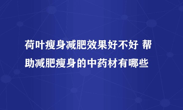 荷叶瘦身减肥效果好不好 帮助减肥瘦身的中药材有哪些