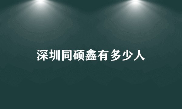 深圳同硕鑫有多少人
