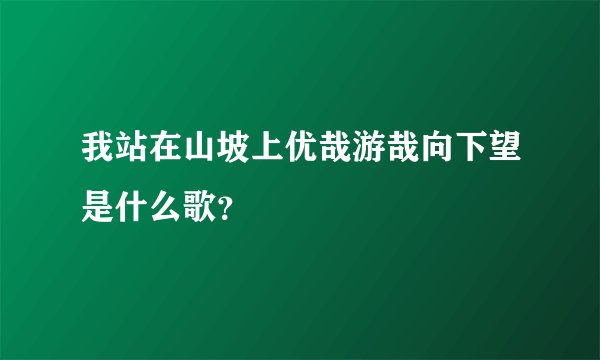 我站在山坡上优哉游哉向下望是什么歌？