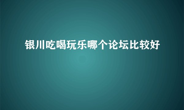 银川吃喝玩乐哪个论坛比较好