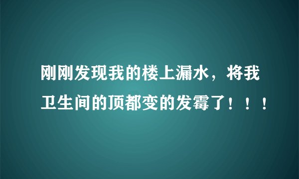 刚刚发现我的楼上漏水,将我卫生间的顶都变的发霉了!!!