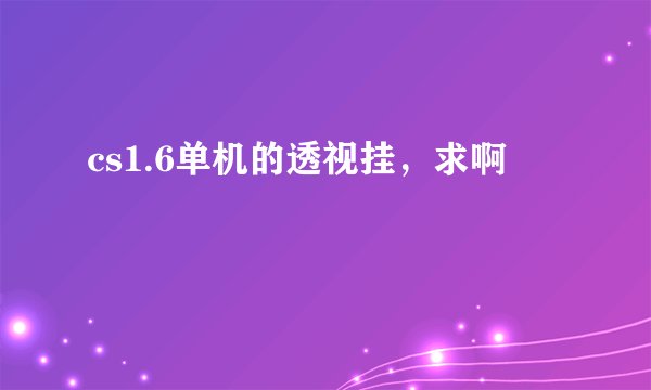 cs1.6单机的透视挂，求啊
