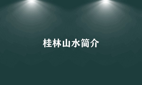 桂林山水简介