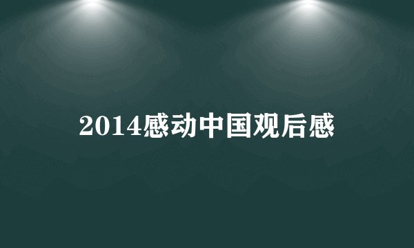 2014感动中国观后感