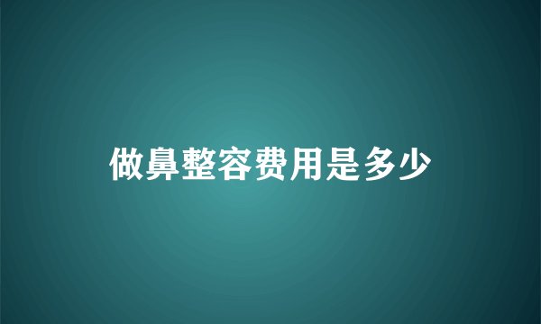 做鼻整容费用是多少