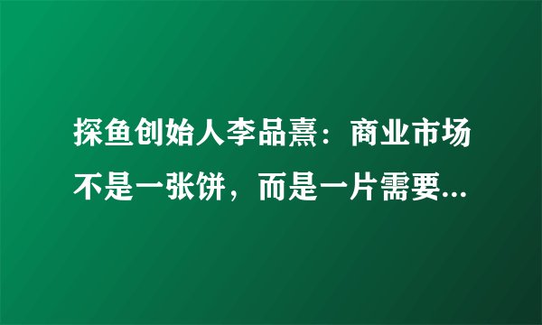 探鱼创始人李品熹：商业市场不是一张饼，而是一片需要开拓的海洋