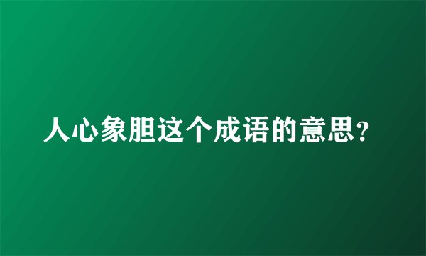 人心象胆这个成语的意思?