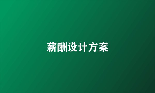 薪酬设计方案
