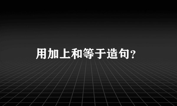 用加上和等于造句？
