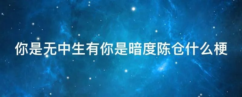 你是无中生有你是暗度陈仓什么梗