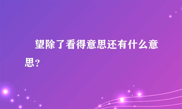 暸望除了看得意思还有什么意思？