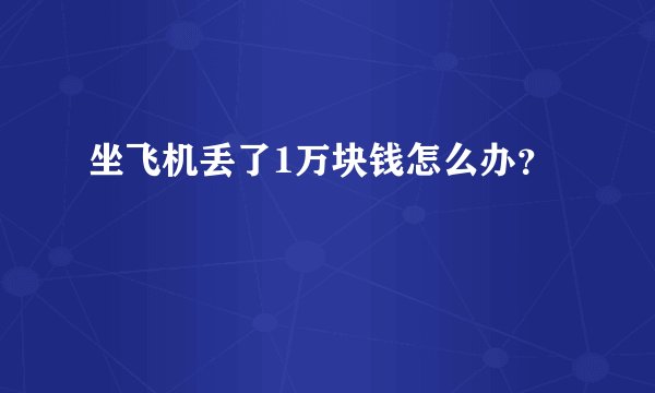 坐飞机丢了1万块钱怎么办?