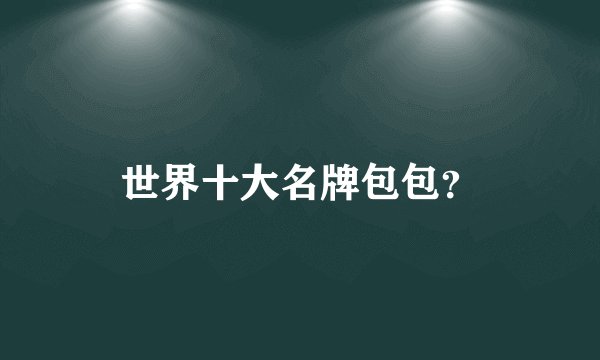 世界十大名牌包包?