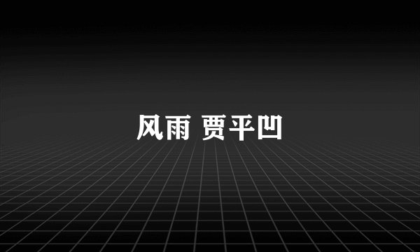 风雨 贾平凹