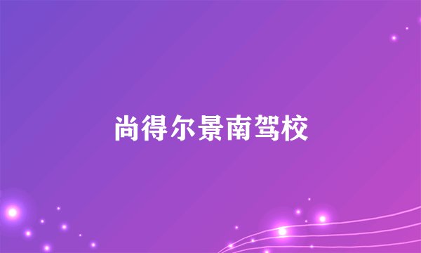 尚得尔景南驾校
