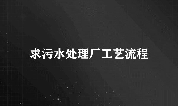 求污水处理厂工艺流程