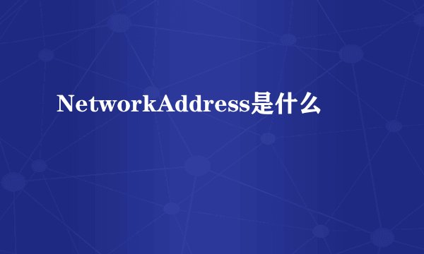 NetworkAddress是什么