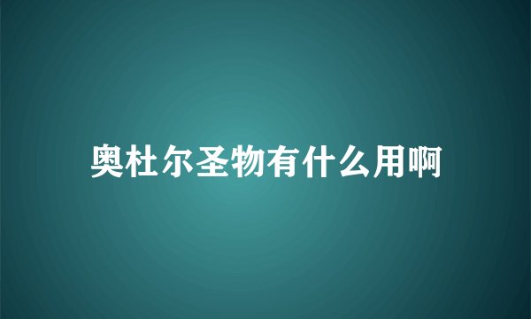 奥杜尔圣物有什么用啊