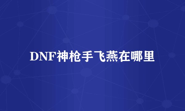 DNF神枪手飞燕在哪里