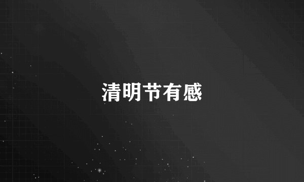 清明节有感