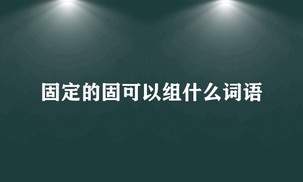 固定的固可以组什么词语