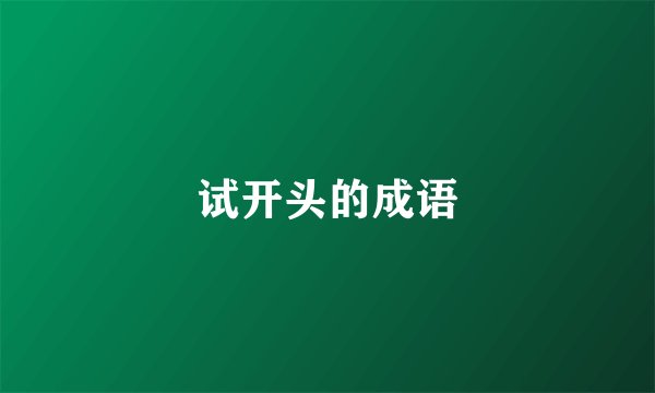 试开头的成语